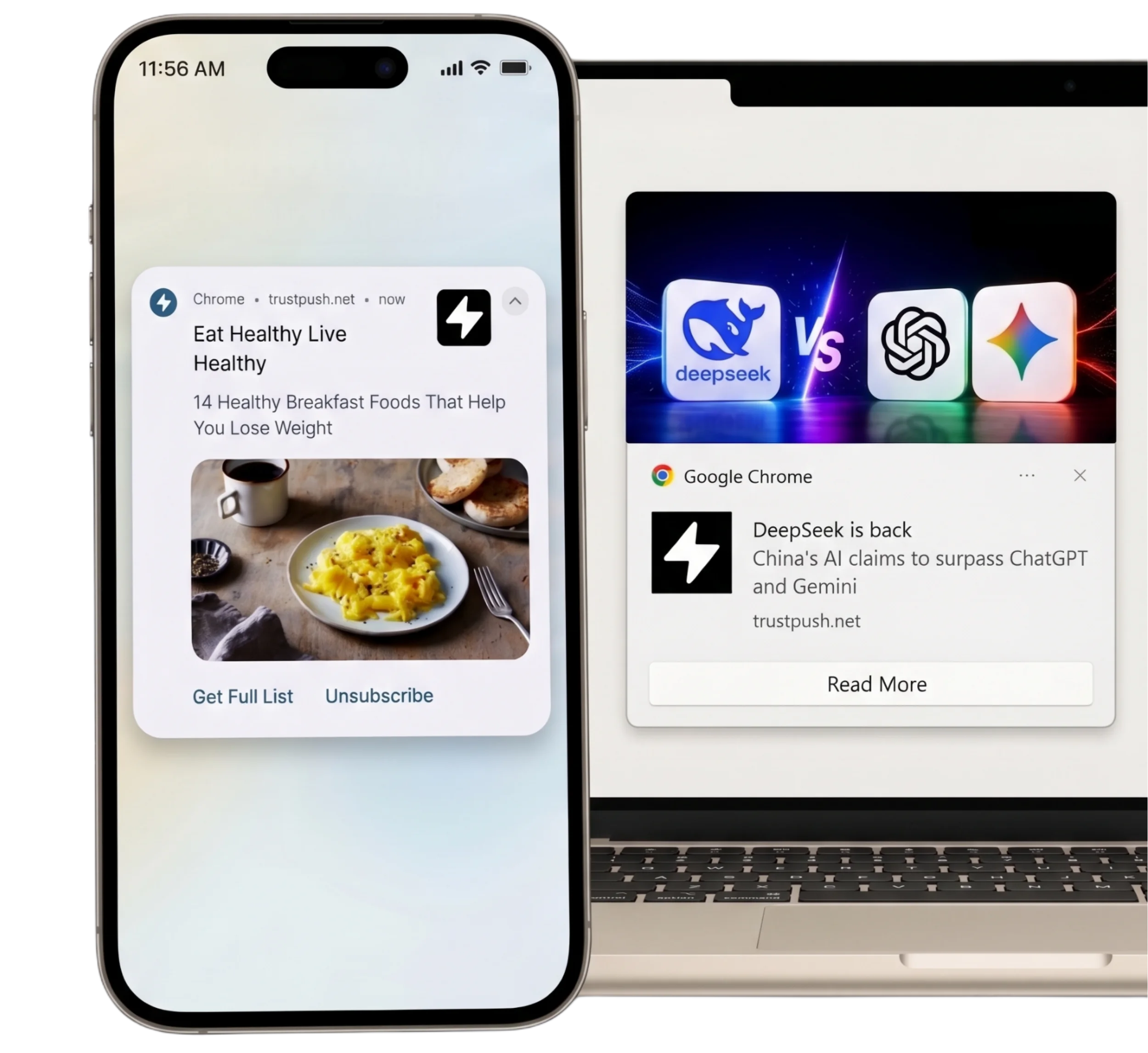 Trust Push notification mockup light